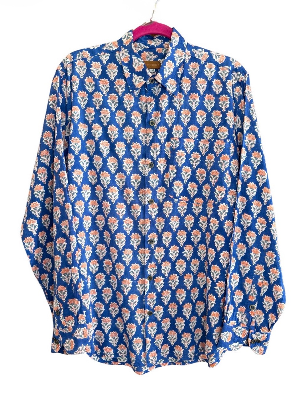 Floral Sanganeri band-block print Cotton Shirt